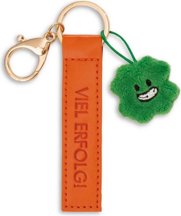 Immagine prodotto Magni NICI Schlüsselanhänger Viel Erfolg! Kunstlederband mit Kleeblatt orange 10cm