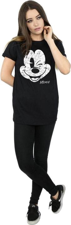 Image du produit Disney Femme/Les femmes Mickey Mouse - T-shirt boyfriend en coton délavé (L)