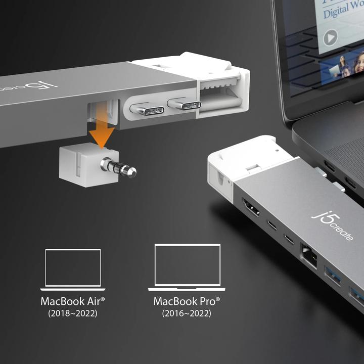 Actual product image j5Create JCD395 (USB-C, 7 Ports)