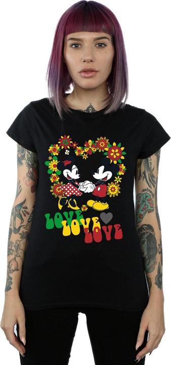 Immagine prodotto Disney Mickey And Minnie Mouse Hippie Love Maglietta Donna (S)