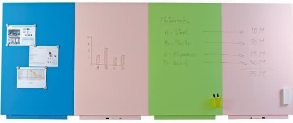 Image du produit Rocada Système de tableau blanc modulaire Skin, utilisable en format vertical et horizontal, tôle d'acier (75 x 115 cm)