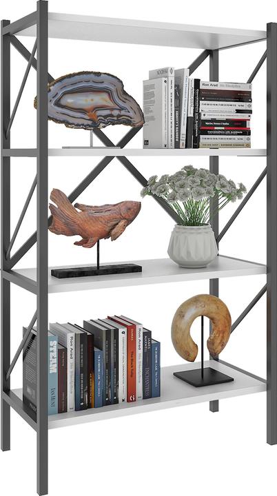 Immagine prodotto VCM Legno Metallo Scaffale Portaoggetti Libreria Libri Decorativi Scaffale Portaoggetti Insasi 4 (66 x 34 x 121 cm)