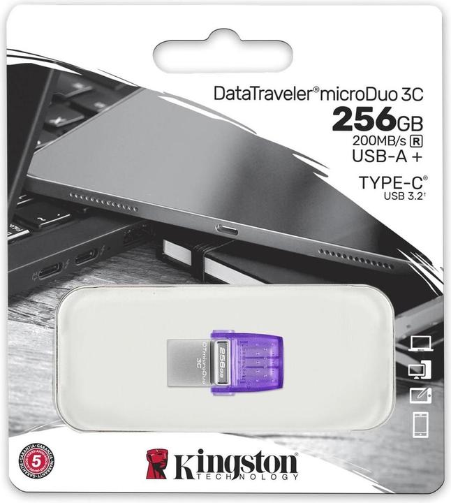 Produktbild Kingston DataTraveler microDuo 3C (256 GB, USB 3.2, USB-C)