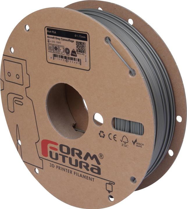 Immagine prodotto Formfutura Filamento PLA Grigio Aeronautico Opaco 1,75mm 750g (PLA, 1.75 mm, 750 g, Grigio)