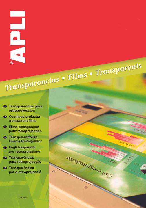 Actual product image Apli Projector film, a4, copier, colourless, 100 sheets. (A4)