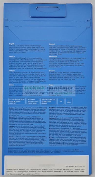 Productafbeelding Amazon Kindle Paperwhite 11e generatie (6.80", 8 GB, Black)