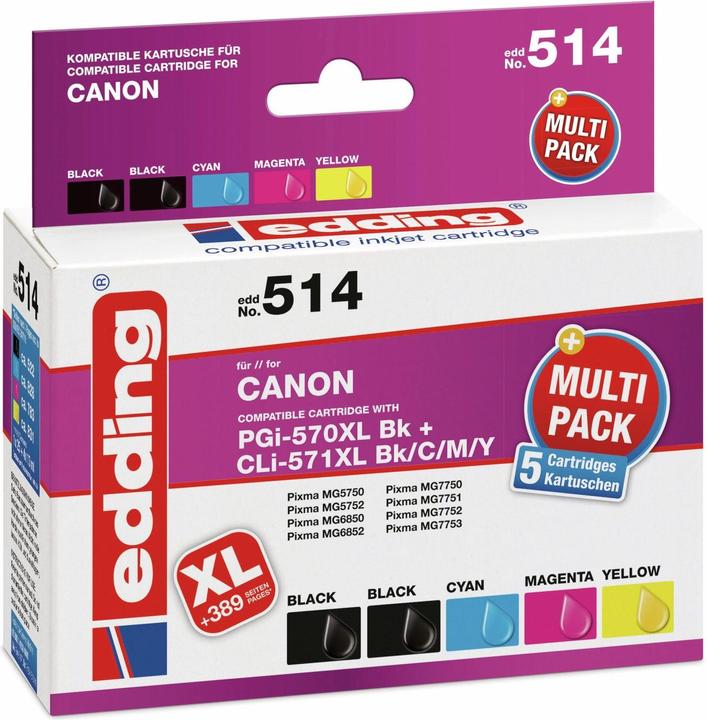 Actual product image Edding Printer cartridges combi pack replaces PGI-570 XL, CLI-571 XLPhoto (M, FC, C, Y)