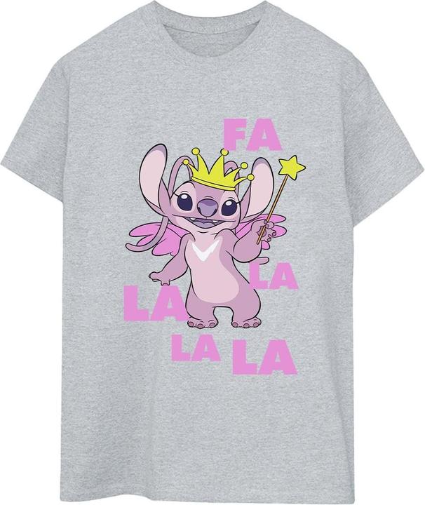 Actual product image Disney Womens/Ladies Lilo & Stitch Angel Fa La La Cotton Boyfriend T-Shirt (XXL)