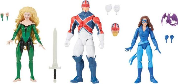 Produktbild Hasbro X-Men Excalibur Marvel Legends Captain Britain, Meggan, Shadowcat Actionfiguren Set