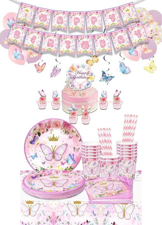Produktbild ASMI 116-teiliges Party-Set Schmetterling