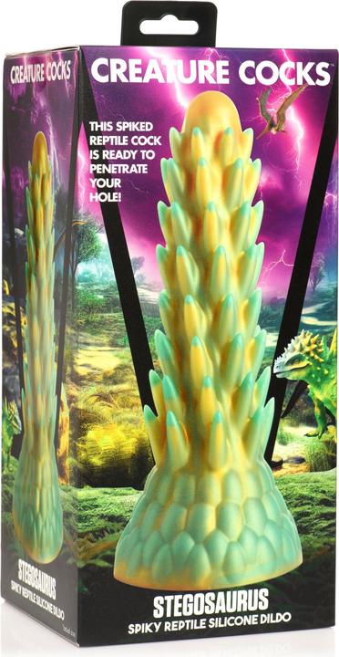 Actual product image Creature Cocks Stegosaurus - Spiky Reptile Silicone Dildo