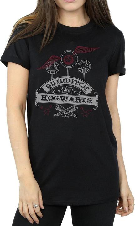 Actual product image Womens/Ladies Quidditch At Hogwarts Cotton Boyfriend T-Shirt (L)