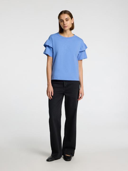 Actual product image Selected Femme Bio-Baumwolle Rüschen T-Shirt (XL)