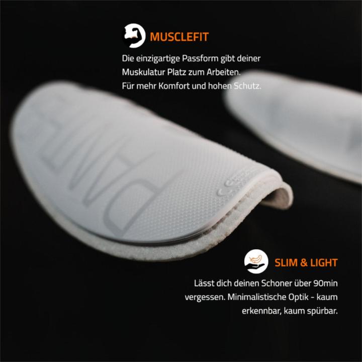 Actual product image Panthergrip Football shin guards with pull-on aid white size M (M)
