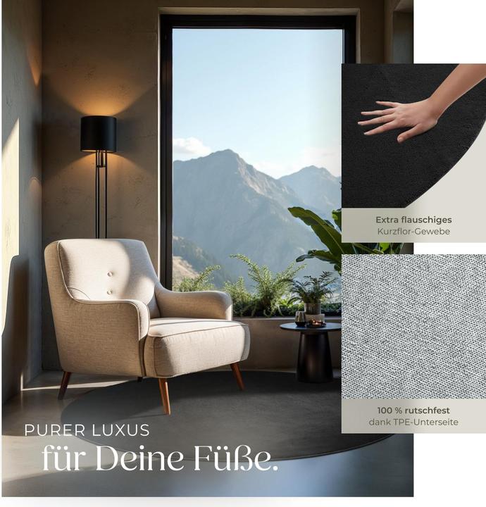 Produktbild tectake Kurzflorteppich Soft Zone (120 x 120 cm)