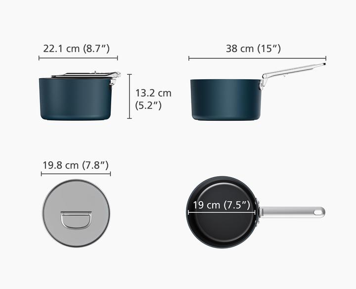 Image du produit Joseph Joseph Space Casserole à manche rétractable avec couvercle D19cm (19 cm, Casserole à manche, Aluminium)