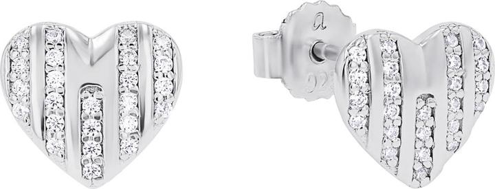 Actual product image S.Oliver Ear jewellery for ladies, 925 Sterling silver, zirconia synth. | heart (Silver 925)
