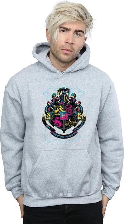 Actual product image Mens Neon Hogwarts Crest Hoodie (XL)