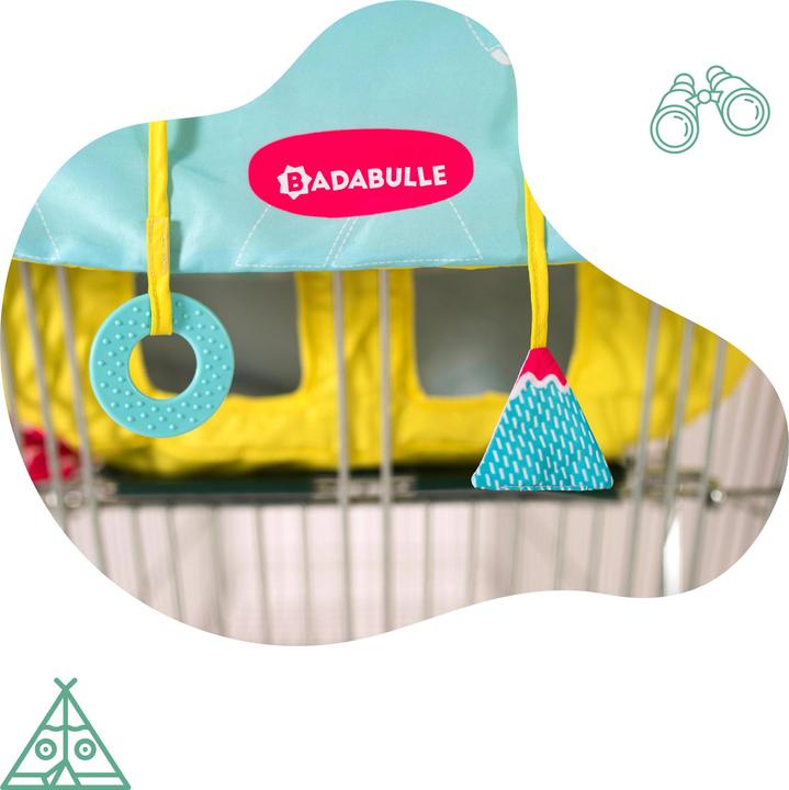 Image du produit Badabulle Housse de siège pour chariot de supermarché - Animaux de montagne (Siège de table)