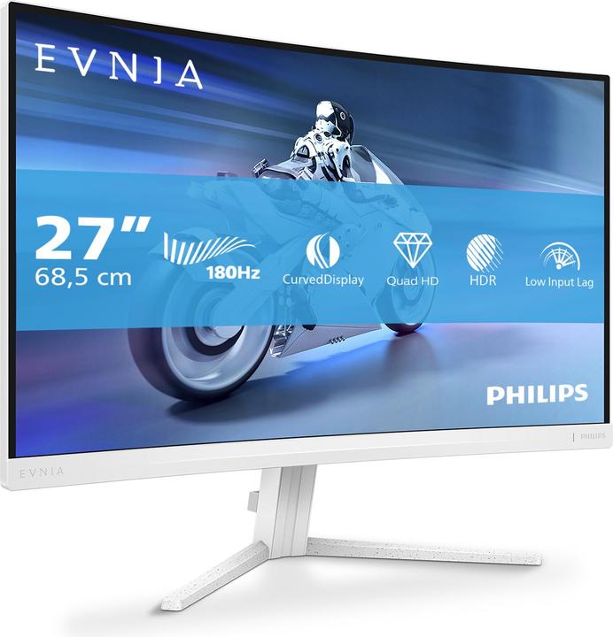 Immagine prodotto Philips Evnia 27M2C5501 - Monitor da gioco curvo QHD da 27 pollici, bianco (2560 x 1440 pixel, 27")