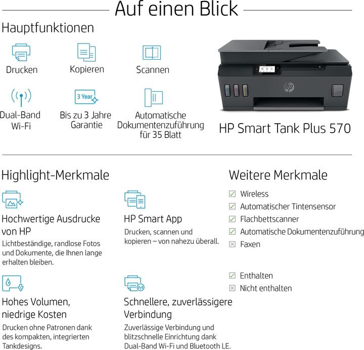 Actual product image HP Smart Tank Plus 570 (Ink tank, Colour)