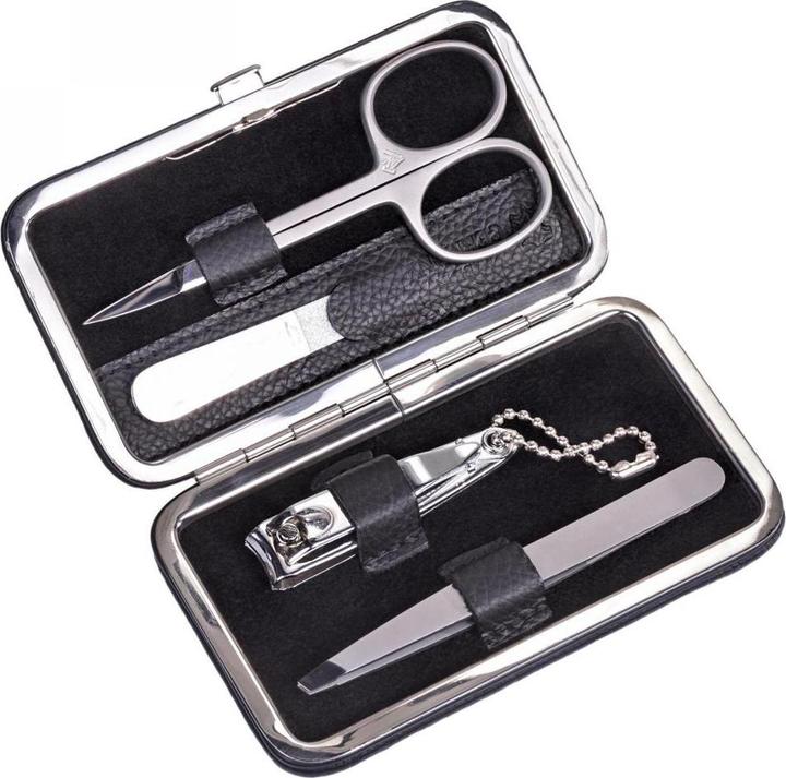 Actual product image Sacher TF100R.1504 - 4-piece manicure case manicure set black leather