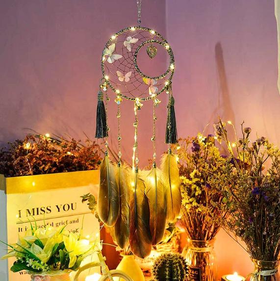 Actual product image Cover-Discount DIY Dreamcatcher LED Butterflies Craft Set