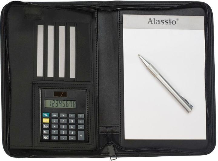 Alassio Reissverschlussmappe A5 Corniglia 24x18x3,5cm Lederimitat schwarz (A5, 1 x)