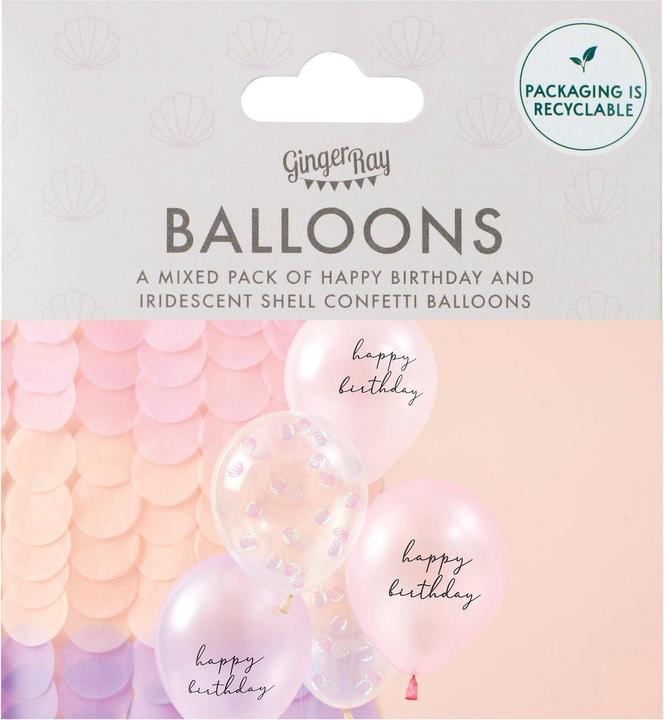 Immagine prodotto Ginger Ray Palloncini di buon compleanno - Conchiglia (5pz)