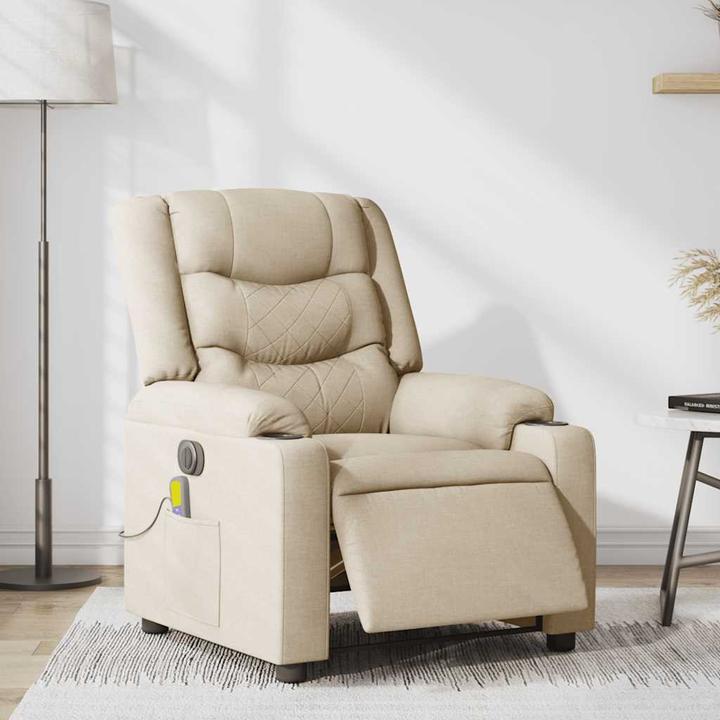Image du produit VidaXL Fauteuil de massage électrique Crème Tissu
