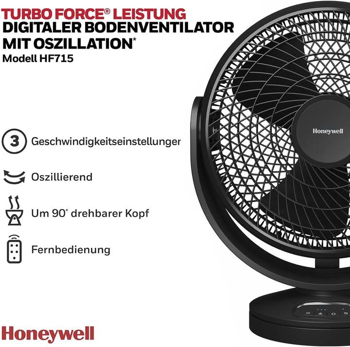 Image du produit Honeywell HF715BE4 Noir Turbo Force Ventilateur de sol avec oscillation (64 dB)