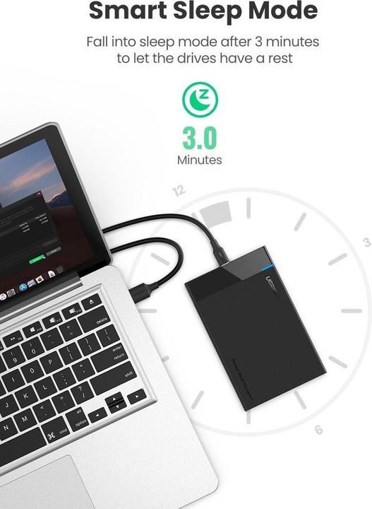 Actual product image Ugreen USB-C 3.1 to 2.5" SATA Hard Drive Enclosure (6Gbps) (2.5")