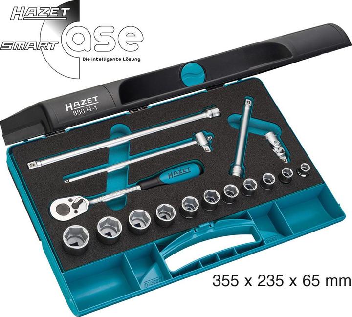 Produktbild HAZET Steckschlüssel Satz 880N-1 ∙ Vierkant10 mm (3/8 Zoll) ∙ Aussen Sechskant-Tractionsprofil ∙ 8 ∙… (22 mm, 8 mm, 10  mm, 14 mm, 21 mm, 18 mm, 11 mm, 12 mm, 20 mm, 19 mm, 17 mm, 15 mm, 13 mm, 9 mm, 16 mm)