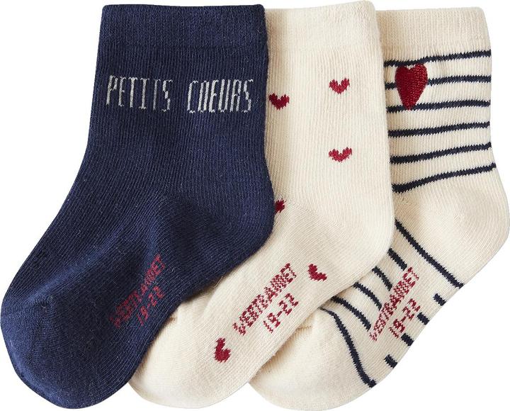 Actual product image Vertbaudet 3er-Pack Mädchen Baby Socken mit Herzen Oeko-Tex (pack of 3, 18)