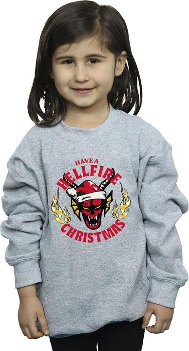Actual product image Netflix Girls Stranger Things Hellfire Christmas Sweatshirt (152, 158)