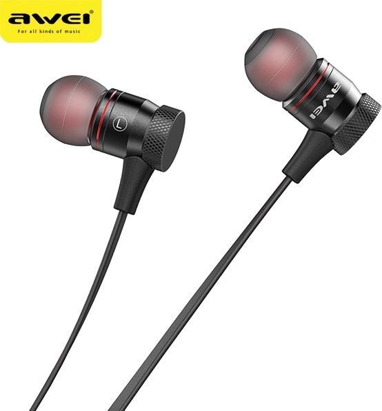 Actual product image Awei słuchawki sportowe Bluetooth A920BL czarny/black magnetyczne (ANC, 6 h, Cable)
