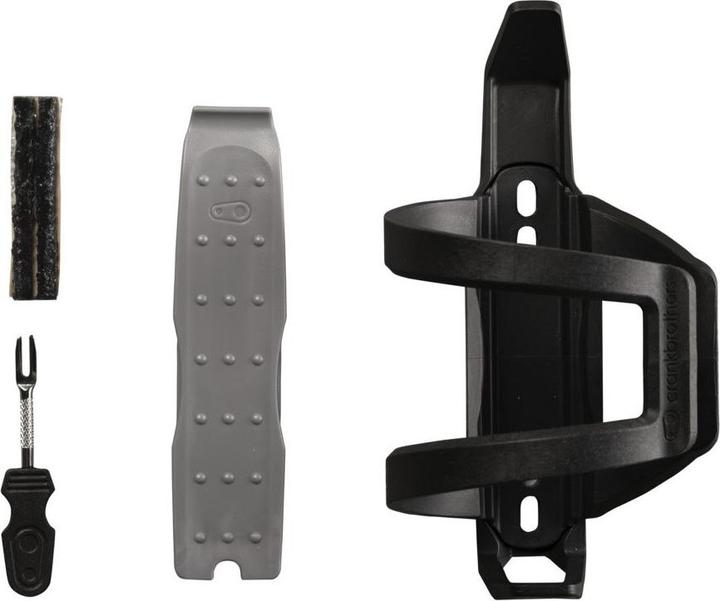 Actual product image Crankbrothers S.O.S. BC2 Side Entry bottle cage + Tire lever + Tubeless Repair Kit, black