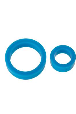 Actual product image Doc Johnson Silicone Cock Rings - Double Pack Blue (5.80 cm)