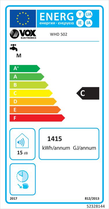 Energie-Label Vox Warmwasserbereiter WHM 502