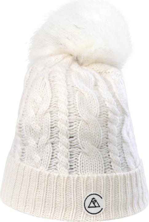 Image du produit Cash-Mere Kaschmir Mütze mit Zopfmuster und Bommel (Taille unique)
