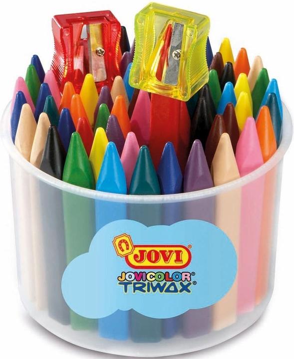 Actual product image Jovi Jumbo Easy Grip tin of wax crayons, assorted colours, 72 pcs. (10 colours, 72 x)