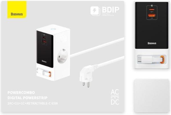 Immagine prodotto Baseus PowerCombo Striscia di alimentazione digitale (65 W)