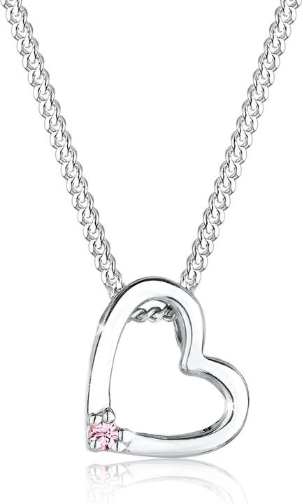 Immagine prodotto Elli mit Herz-Anhänger und Rosa Kristall (Argento, 45 cm)