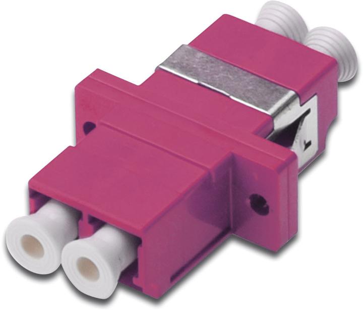 Produktbild Digitus LWL Kupplung LC/LC duplex OM4 multimode Kunststoffgehäuse Zirkonia Keramikhülse pink inkl... (Netzwerk Kupplung)