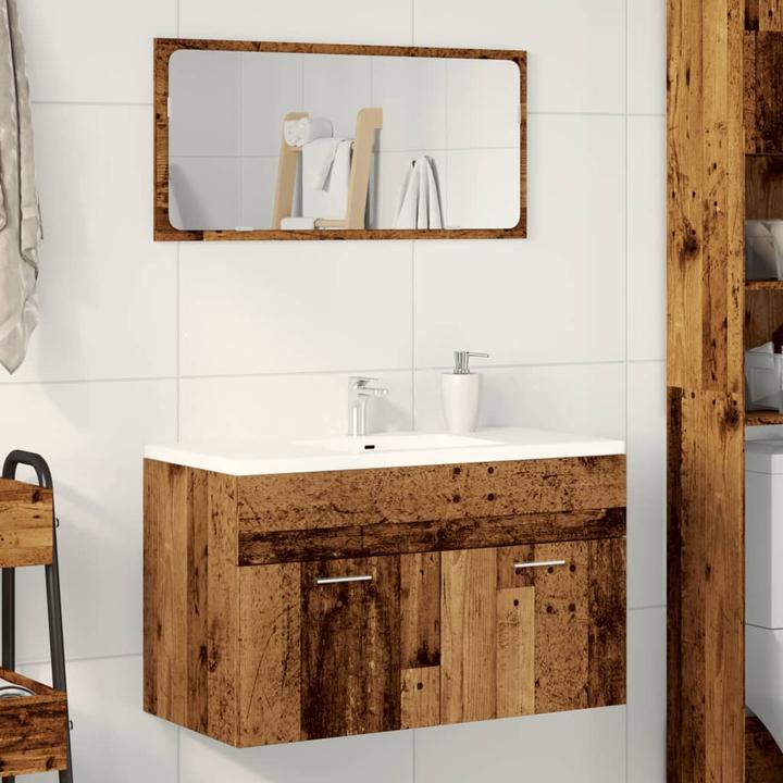 Produktbild VidaXL Waschbeckenunterschrank Unterschrank Badschrank Wandmontage Altholz-Optik