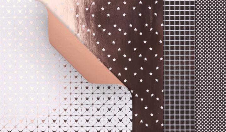 Actual product image Gebrüder Bertels Folding paper "X-Mas Roségold", 15x15cm, 32 sheets (110 g/m², 32 x)