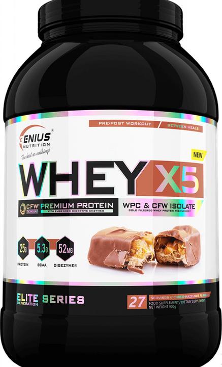 Actual product image Genius Nutrition Whey-X5 (Choco Hazelnut, 900.90 g)