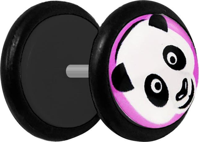 Produktbild Star Piercing Fake Plug mit Panda (Acryl, ohne Messing)
