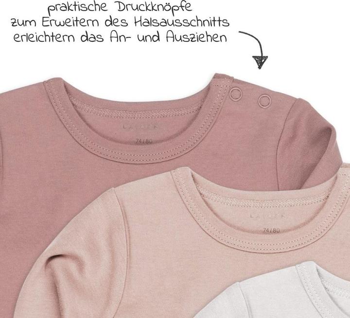 Produktbild La Loona LaLoona Baby-Bodys & Wickelbodys Body Langarm 6er Pack - Beere Grau - (80)