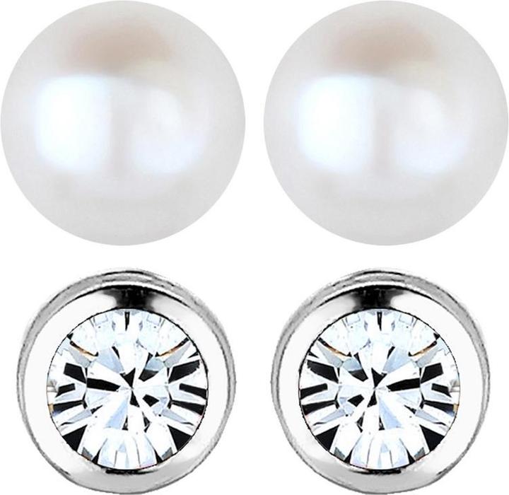 Produktbild Elli Basic Ohrstecker, Perle, Perlenohrstecker (925er Sterling Silber, Süsswasserzuchtperlen, Glaskristall)
